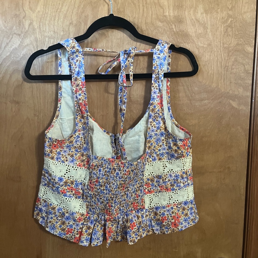 Free People Floral Lace Trim Crop Top - Picture 3 of 11